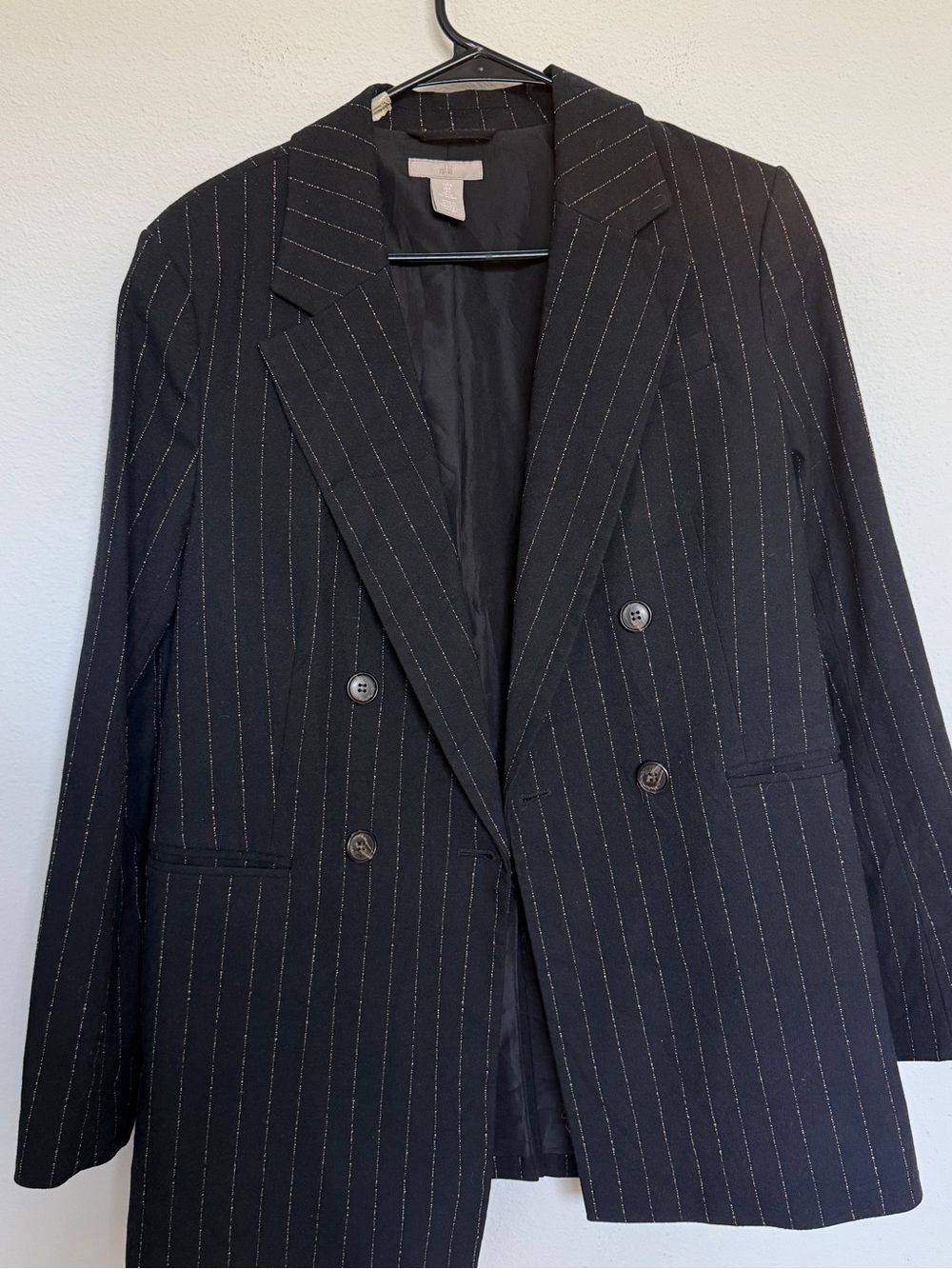 H&M Black Pinstripe Blazer Jacket